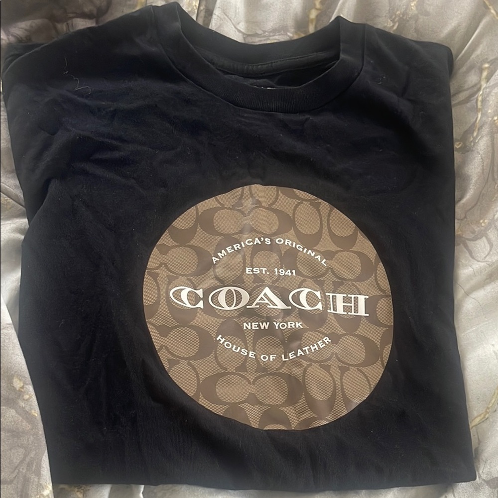Coach Black T-Shirt with Brown Logo